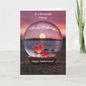 Vrienden Happy Wedding Jubileum met Harten Kaart (Voorkant)