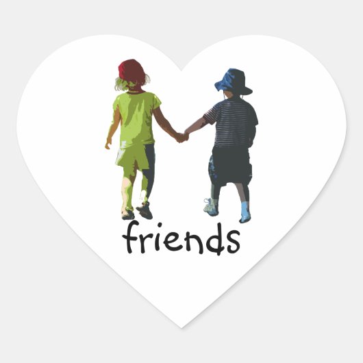 vrienden hart sticker (Voorkant)