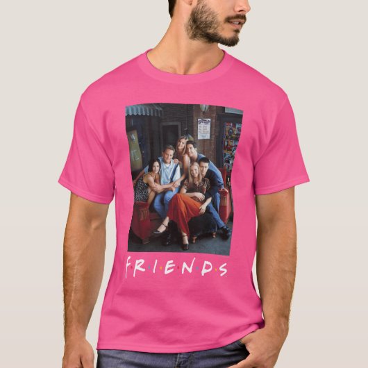 Vrienden Hoofdpersonages Retro Groepsposter retro T-shirt (Voorkant)