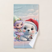 Vrienden in een fantasiewereld. bad handdoek (Handdoek)