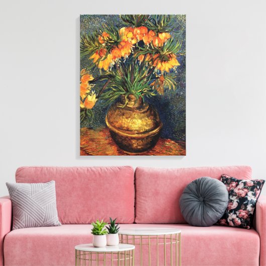 Vrienden in een kopervaas door Vincent van Gogh Canvas Afdruk (Insitu (Woonkamer))