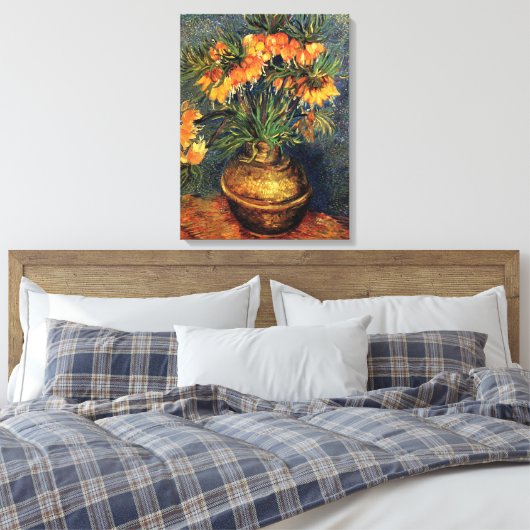 Vrienden in een kopervaas door Vincent van Gogh Canvas Afdruk (Insitu (Slaapkamer))