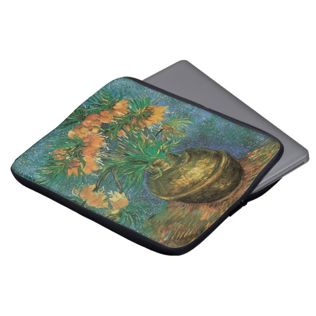 Vrienden in een kopervaas door Vincent van Gogh Laptop Sleeve (Voorkant top)
