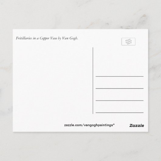 Vrienden in een kopervaas van Van Gogh Briefkaart (Achterkant)