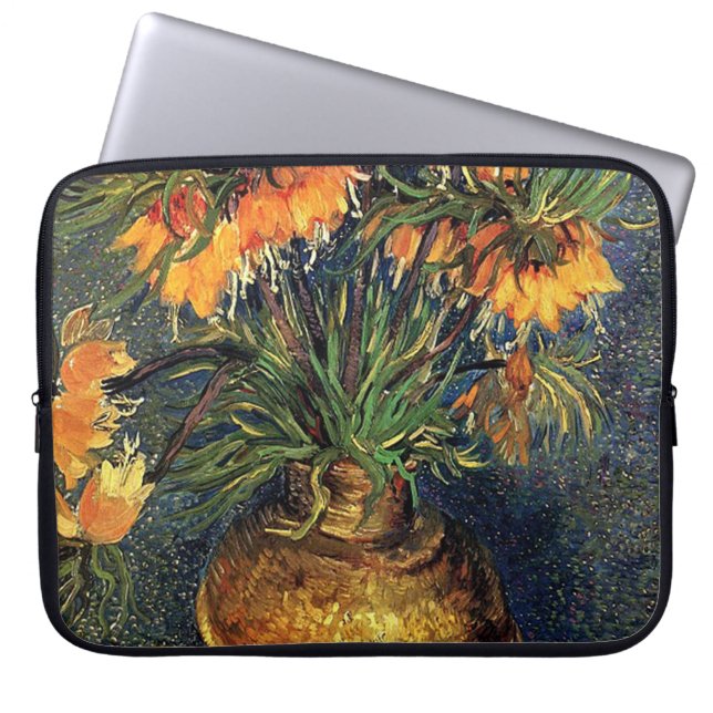 Vrienden in een kopervaas van Van Gogh. Laptop Sleeve (Voorkant)