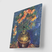 Vrienden in een kopervaas van Van Gogh Vierkante Klok (Hoek)