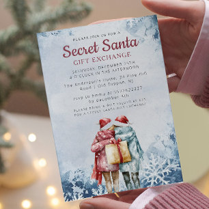 Vrienden in Gift Secret Santa Winter Christmas Par Kaart