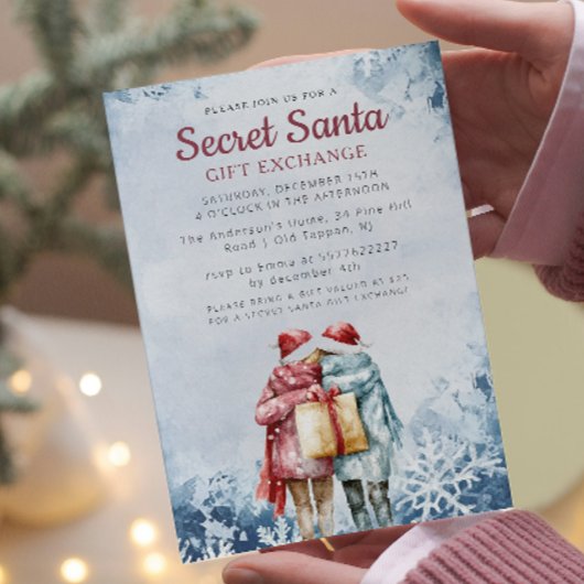 Vrienden in Gift Secret Santa Winter Christmas Par Kaart
