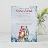 Vrienden in Gift Secret Santa Winter Christmas Par Kaart (Staand voorkant)