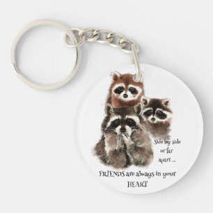 Vrienden in je Hart Quote Raccoon Animal Humor K Sleutelhanger
