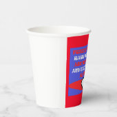 Vrienden in rode witte en blauwe koffie papieren bekers (Rechts)