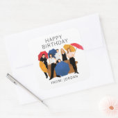 VRIENDEN™ Karakter Silhouet | Label verjaardagscad (Envelop)