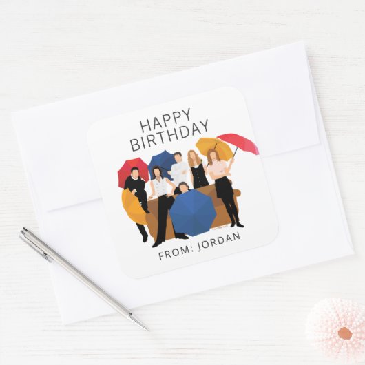 VRIENDEN™ Karakter Silhouet | Label verjaardagscad (Envelop)