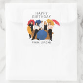 VRIENDEN™ Karakter Silhouet | Label verjaardagscad (Tas)