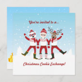 Vrienden kerstfeest uitnodigen kaart (Voorkant / Achterkant)