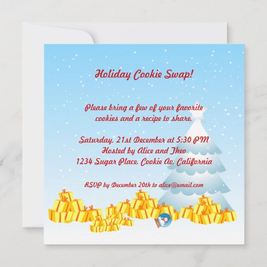 Vrienden kerstfeest uitnodigen kaart (Achterkant)