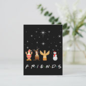 Vrienden Kerstmis Feestdagenkaart (Staand voorkant)