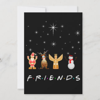 Vrienden Kerstmis Feestdagenkaart