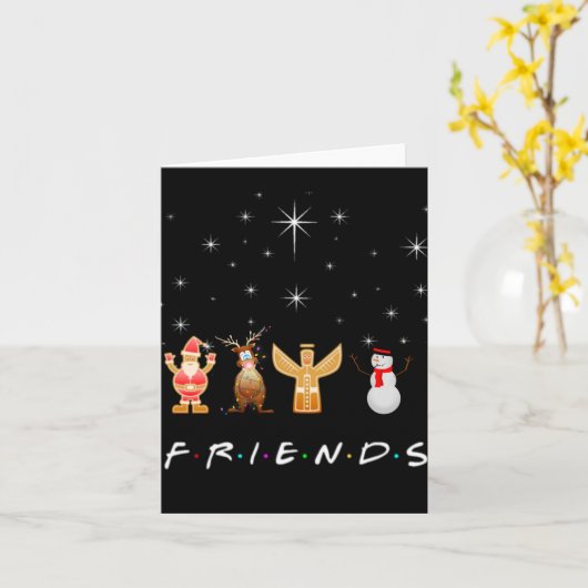 Vrienden Kerstmis Kaart (Gele Bloem)