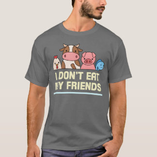 Vrienden Kip Koe Vis Ontwerp voor Veganistische Me T-shirt