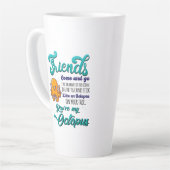 Vrienden komen als de golven van de oceaan latte mok (Linkerhoek)