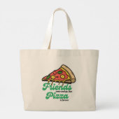 Vrienden komen en gaan, maar pizza is voor altijd grote tote bag (Achterkant)