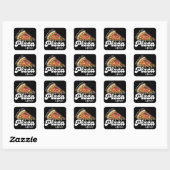Vrienden komen en gaan, maar pizza is voor altijd  vierkante sticker (Vel)