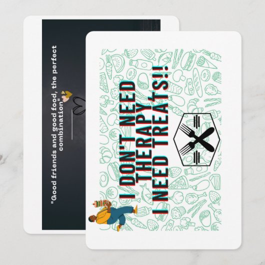 vrienden komen samen behandelt uitnodiging (Voorkant / Achterkant)