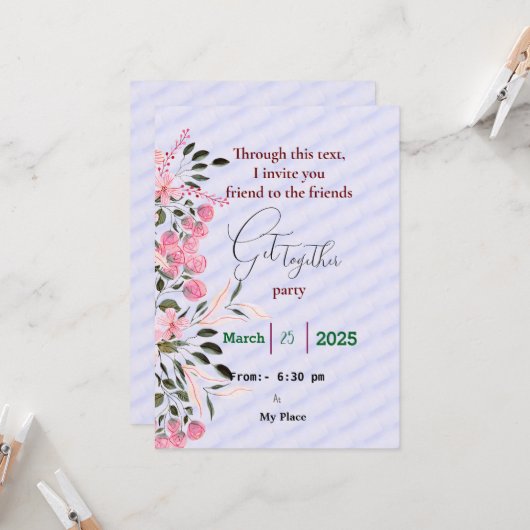 Vrienden krijgen een uitnodiging (Voorkant / Achterkant in situ)