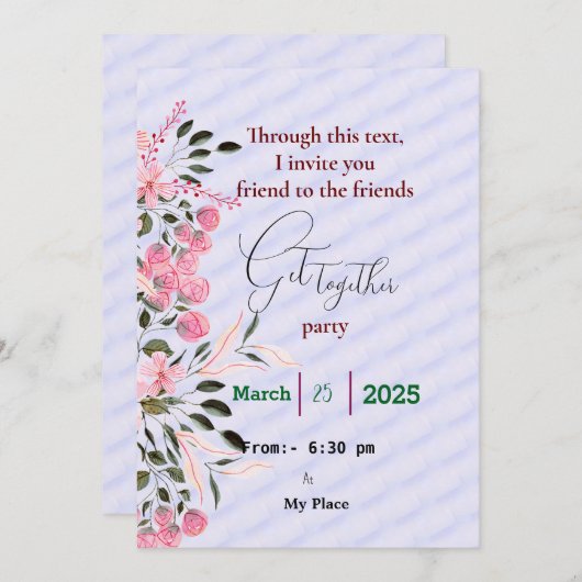 Vrienden krijgen een uitnodiging (Voorkant / Achterkant)