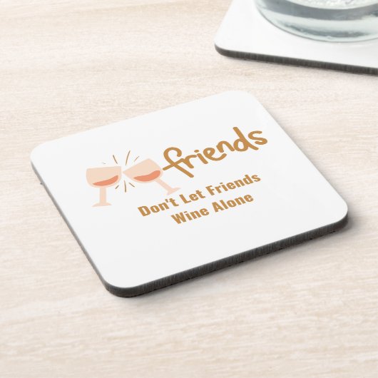 Vrienden Laat Vrienden niet Wijn Alleen op een Bier Onderzetter (Linkerzijde)