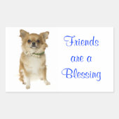 Vrienden Lang Haired Chihuahua Groet Sticker (Voorkant)