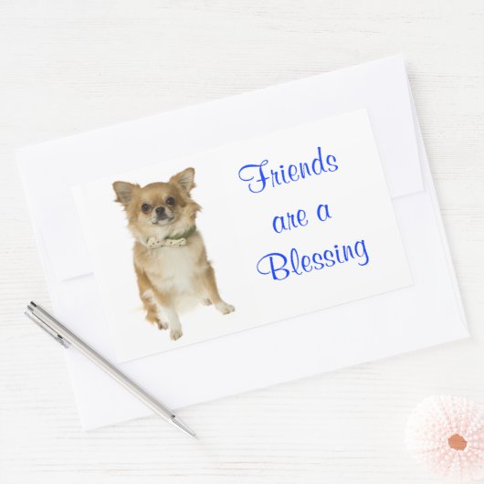 Vrienden Lang Haired Chihuahua Groet Sticker (Envelop)