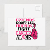 Vrienden laten vrienden alleen borstkanker bestrij aankondigingskaart (Voorkant / Achterkant)