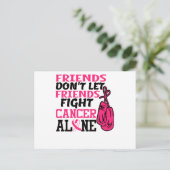 Vrienden laten vrienden alleen borstkanker bestrij aankondigingskaart (Staand voorkant)