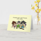 Vrienden laten vrienden niet alleen wijn kaart (Gele Bloem)