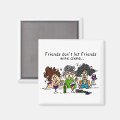 Vrienden laten vrienden niet alleen wijn magneet (Voorkant / Achterkant)