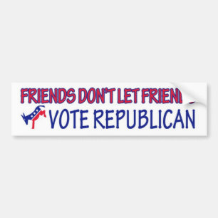 Vrienden laten vrienden niet Republikeins stemmen Bumpersticker