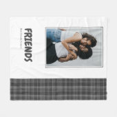 Vrienden Leuk Gepersonaliseerd Grijs Tartan Fleece Deken (Voorkant (Horizontaal))