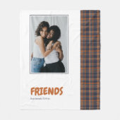 Vrienden Leuk Gepersonaliseerd Sinaasappel Tartan Fleece Deken (Voorkant)