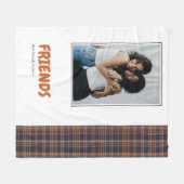 Vrienden Leuk Gepersonaliseerd Sinaasappel Tartan Fleece Deken (Voorkant (Horizontaal))