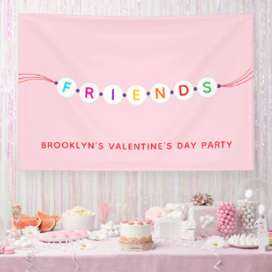 Vrienden leuk vriendschapsarmband roze Valentijnsd Spandoek