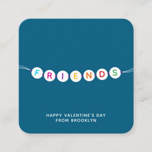 Vrienden leuke vriendschapsarmband blauwgroen Vale Informatiekaartje (Voorkant)