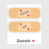 Vrienden Liefde bandaids Custom-Cut Vinyl Sticker (Vel)