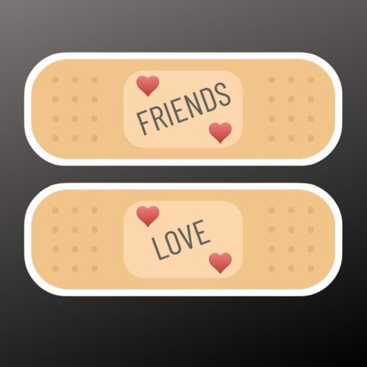 Vrienden Liefde bandaids Custom-Cut Vinyl Sticker