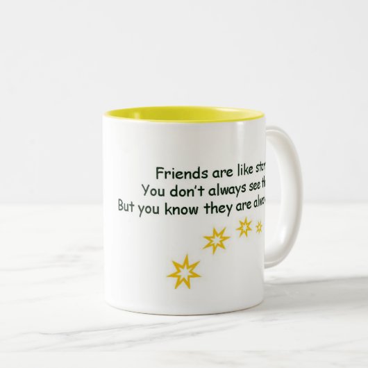 Vrienden lijken op sterren tweekleurige koffiemok (Voorkant rechts)