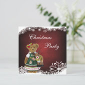 Vrienden maken de feestdag met een kerstBeer Kaart (Staand voorkant)