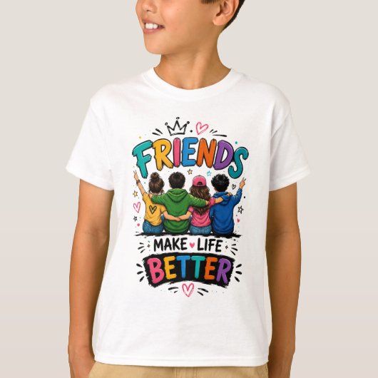 Vrienden maken het leven beter t-shirt (Voorkant)