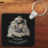 Vrienden maken het leven draagbaar voor een vriend sleutelhanger (Achterkant)