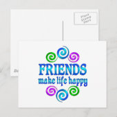 Vrienden maken het leven gelukkig briefkaart (Voorkant / Achterkant)